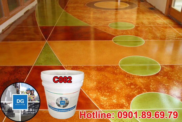 thi công nhuộm màu sàn bê tông với hóa chất nhuộm màu sàn bê tông DG C002