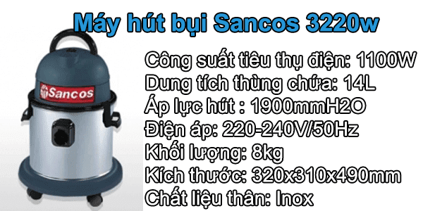 Máy hút bụi có chức năng thổi Sancos 3220w