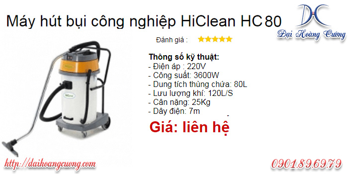 máy hút bụi công nghiệp hiclean hc80