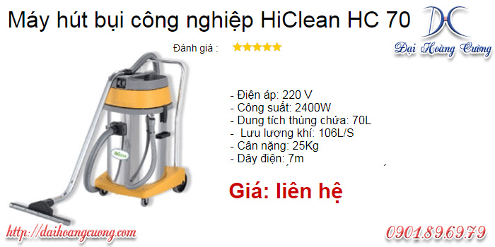 Máy hút bụi công nghiệp hiclean hc70