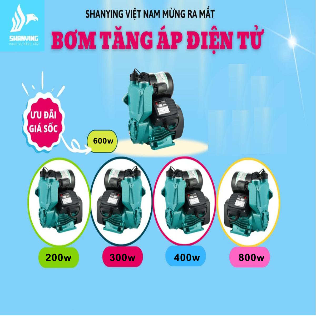 Máy bơm tăng áp tự mồi ShanYing 600A - 600W